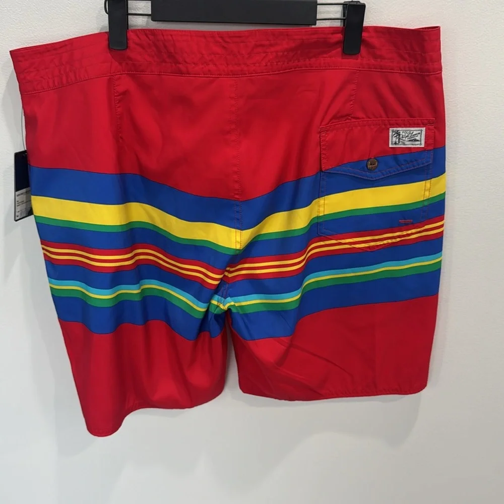 NWT Polo Ralph Lauren red blue swim beach summer vacation preppy trunks shorts